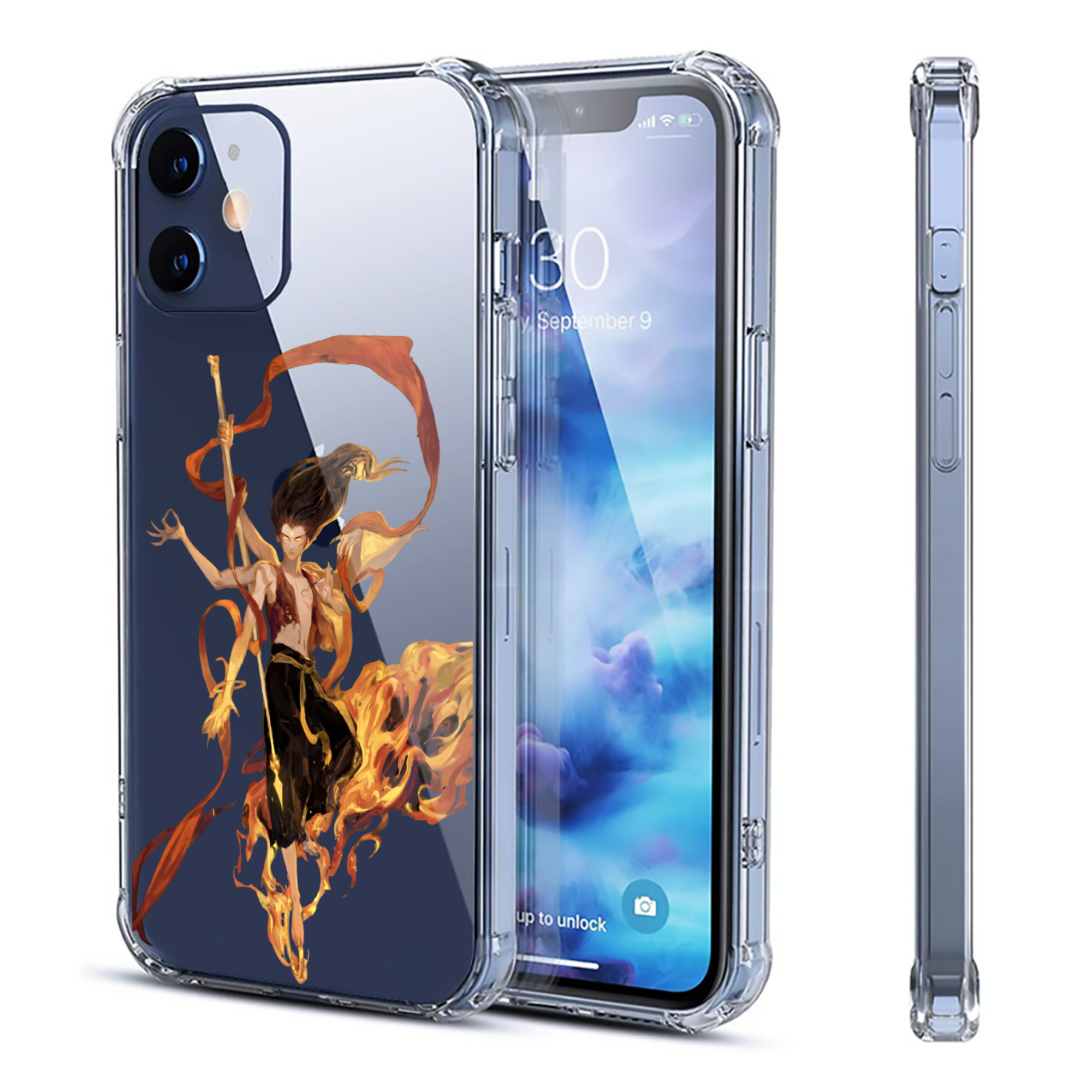 （画像用） Ne Zha 2 ナタ 魔童の大暴れ 【iPhone 12シリーズ対応】透明スマホケース（クリアソフトケース）